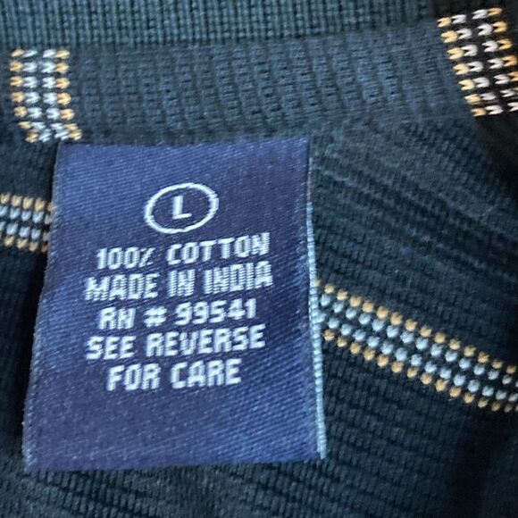 Mercerised Pima Cotton Stripe Polo Shirt Size L - Picture 5 of 7